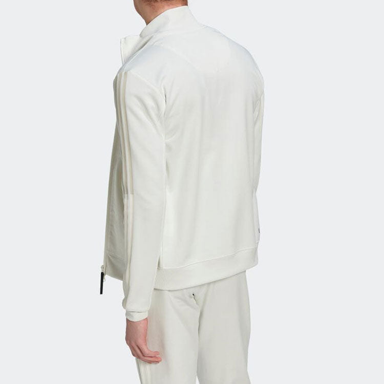 adidas Side Stripe Logo Printing Stand Collar Jacket White HG2071