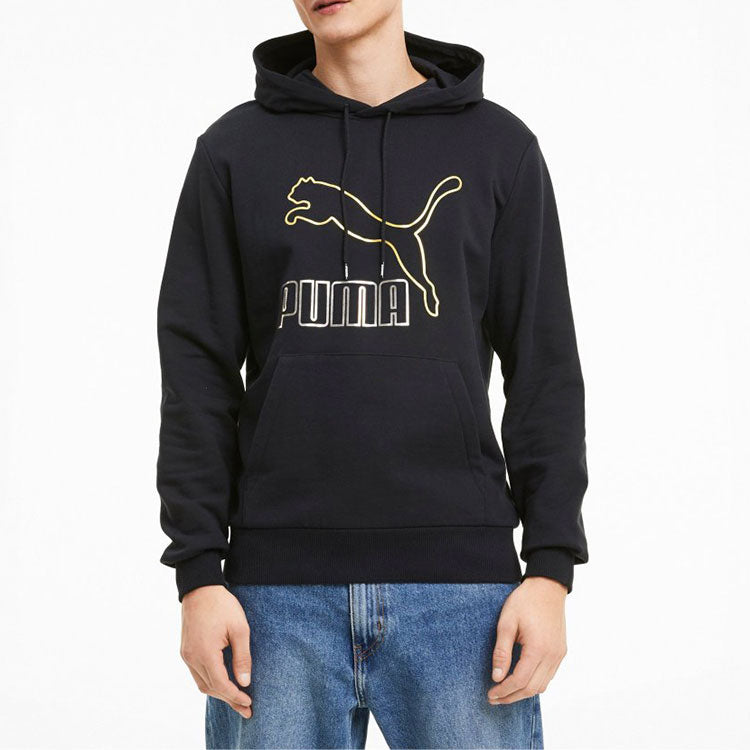 PUMA Loose Printed Hooded Fleece Black 599300-56