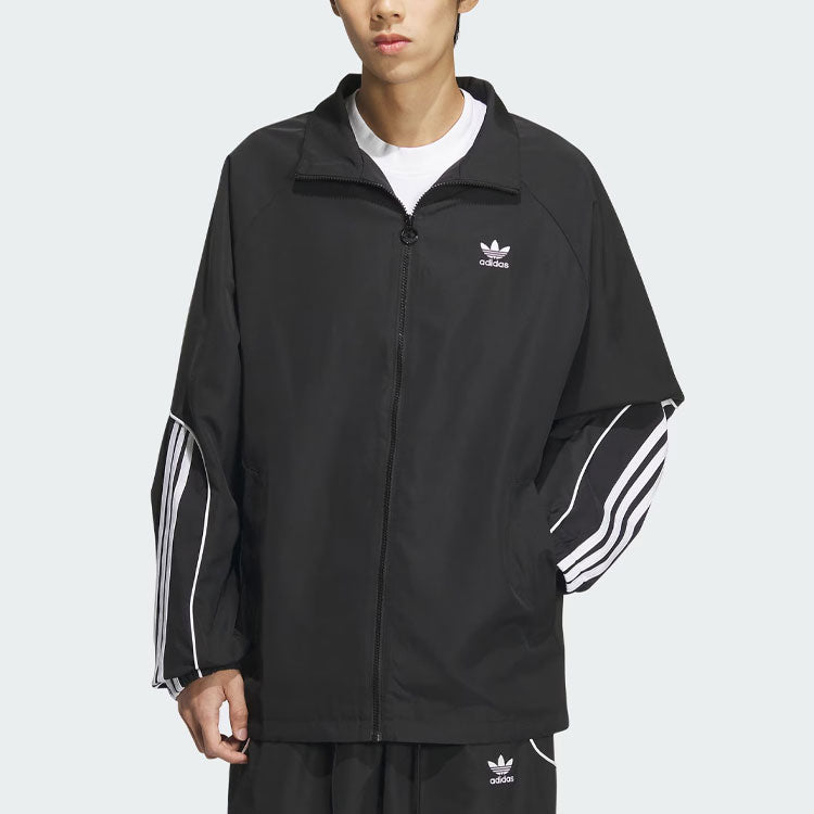 adidas Originals 3-Stripes Coach Jacket Asia Sizing 'Black' JE3491
