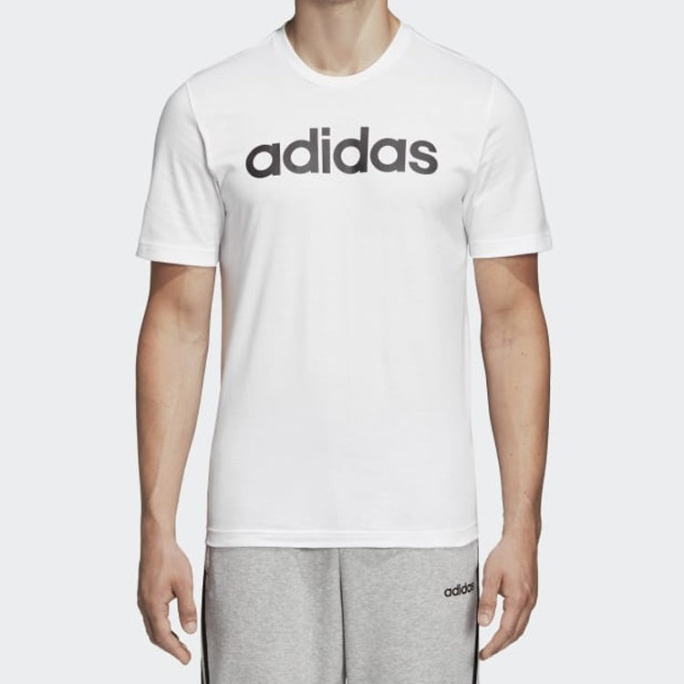 adidas Letter Logo Applique Sports Short-sleeve Tee Men White DQ3056