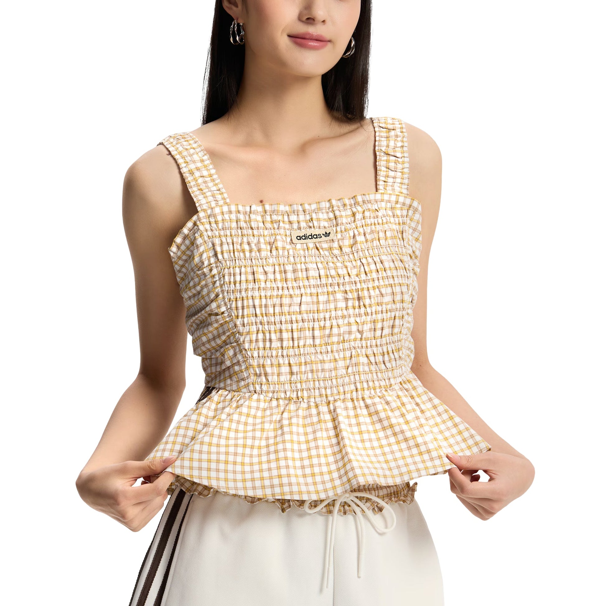 (WMNS) adidas Plaid Vest Asia Sizing 'Yellow' KX7036