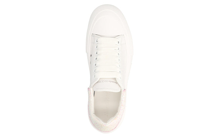 (WMNS) Alexander McQueen Deck Sneakers 'White Pink Glittered' 702047WICEV8868