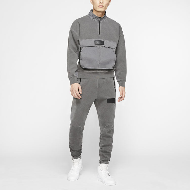 Air Jordan 23 Engineered Half Zip Open Sweatshirt For Men Black CJ5998-010