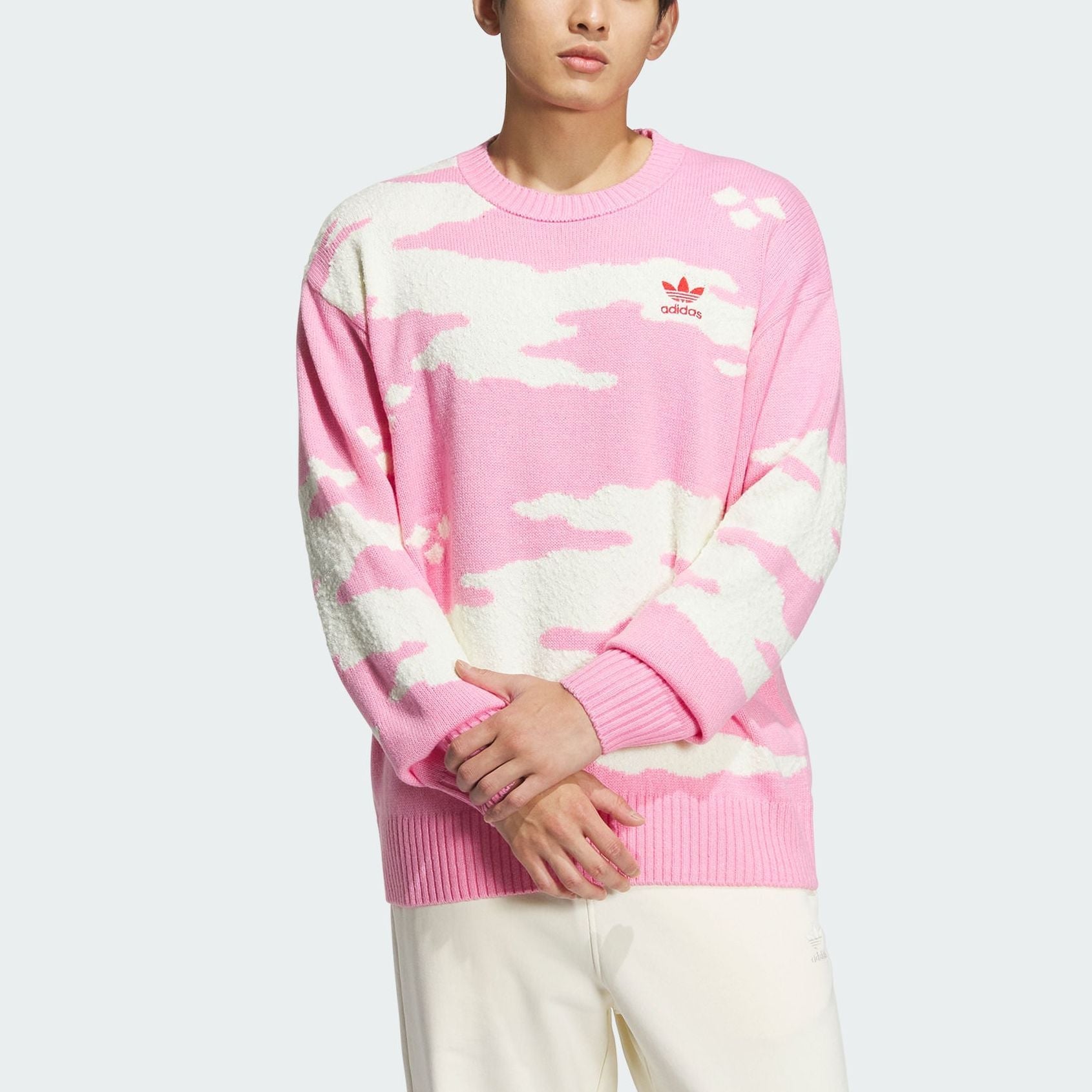 adidas Originals Sweater Asia Sizing 'Pink White' JE9188