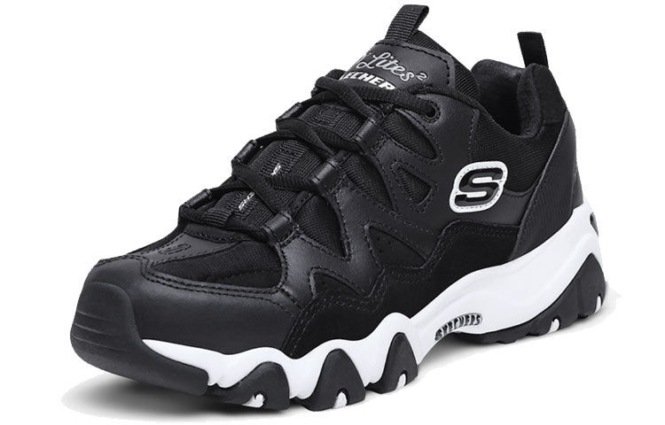 (WMNS) Skechers D'Lites 2.0 Low-Top Running Shoes Black 88888328-BLK