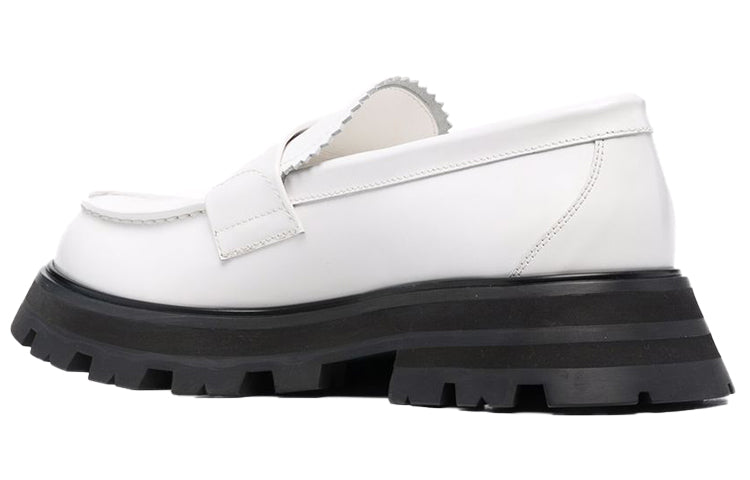(WMNS) Alexander McQueen Wander Loafer Shoes 'White Black' 666328WHZ809358