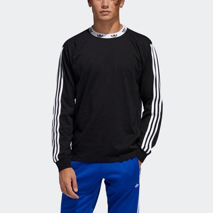 adidas originals Trefoil Rib Ls Tee Logo Swarshirt Black FM1506