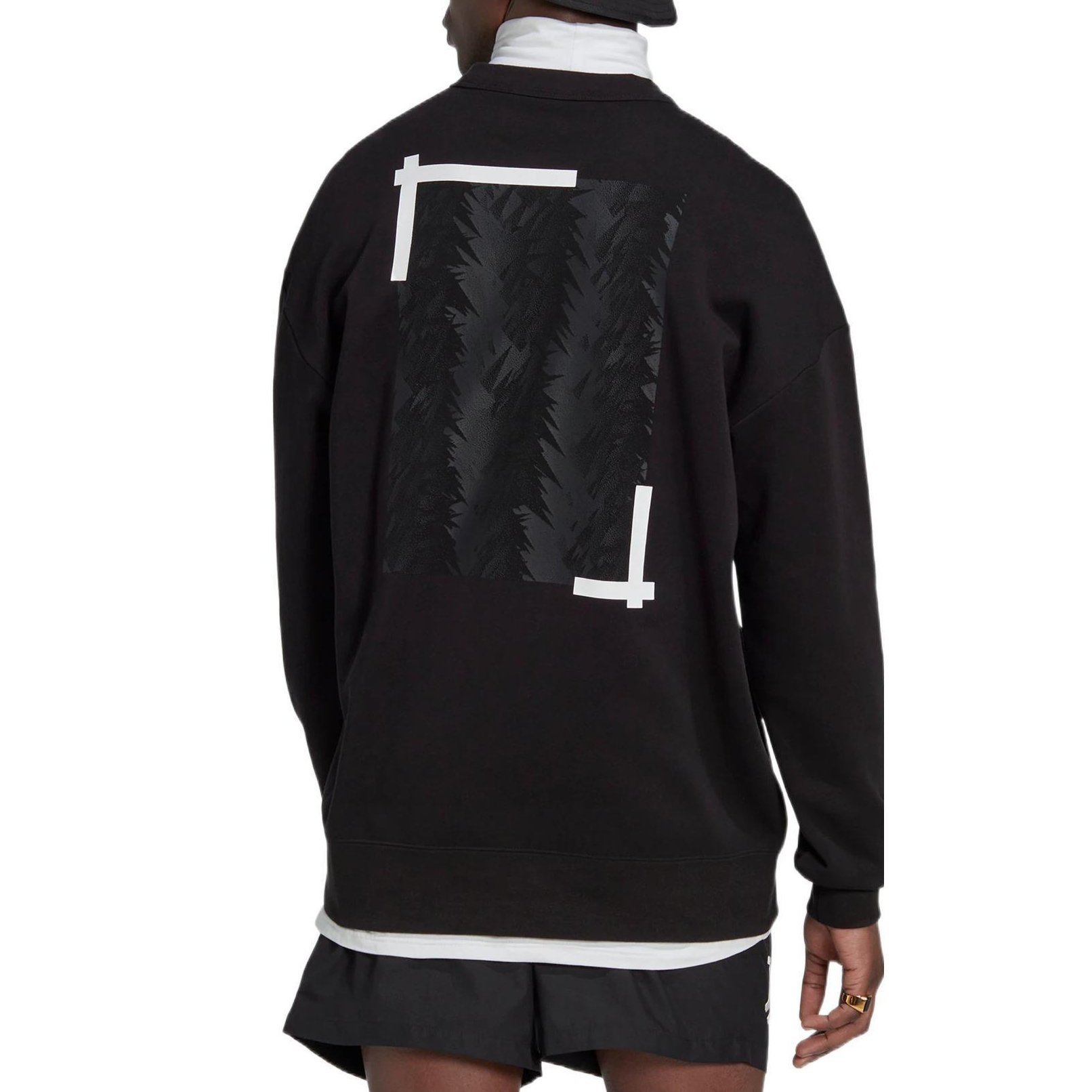 Men's adidas Juventus FW22 Pattern Printing Loose Round Neck Pullover Soccer/Football Black HD8866