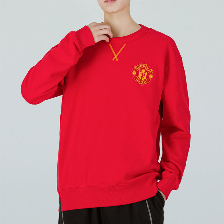 adidas Mufc Cny Cr Swt limited Embroidered Manchester United Soccer/Football Sports Pullover Red H63992