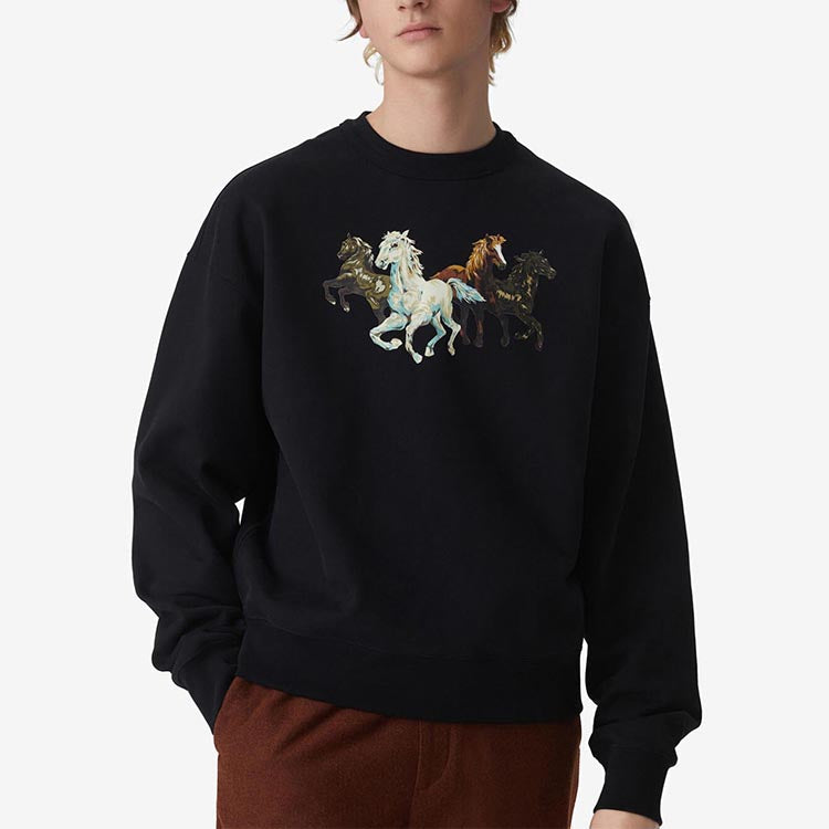 Men's KENZO FW20 Small Pattern Loose Fleece Lined Black FA65SW5114MG-99