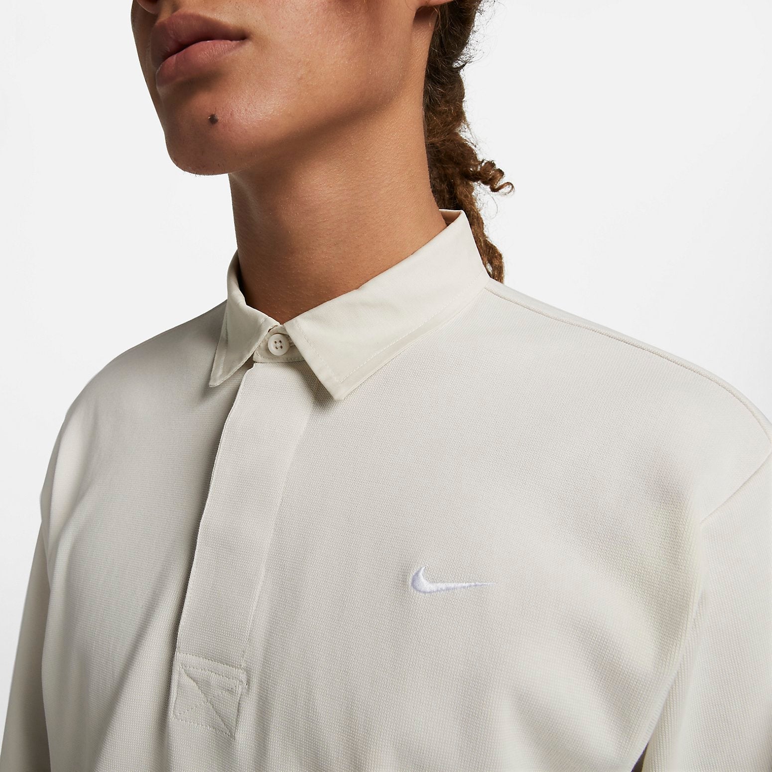 NikeLab NRG Swoosh Rugby Long Sleeve Polo Shirt 'Beige Grey' DQ5221-030