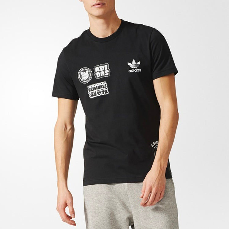 adidas originals 3M Reflective animal Graffiti Short Sleeve Black BS3167
