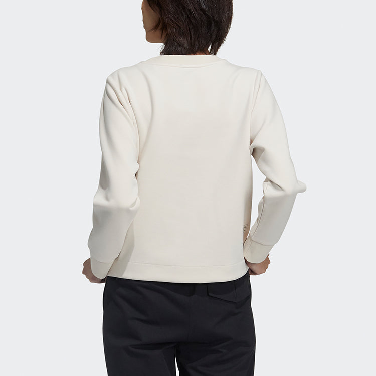 (WMNS) adidas Tech Sweat Side Zipper Athleisure Casual Sports Round Neck Pullover White Hoodie GP0728