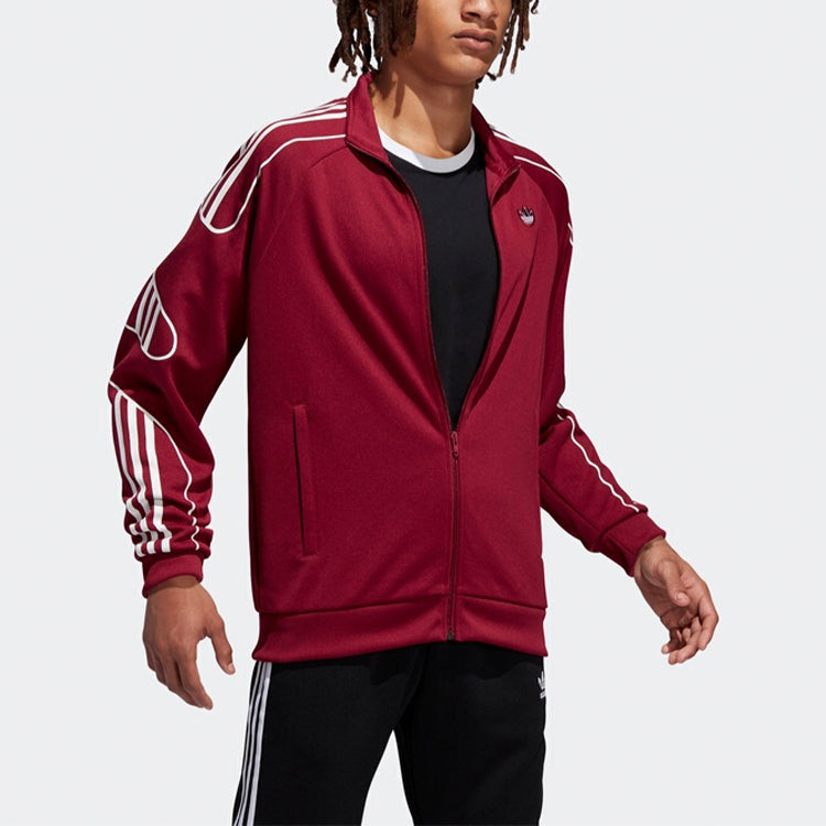 adidas originals Stand Collar Casual Sports Jacket Red ED7212
