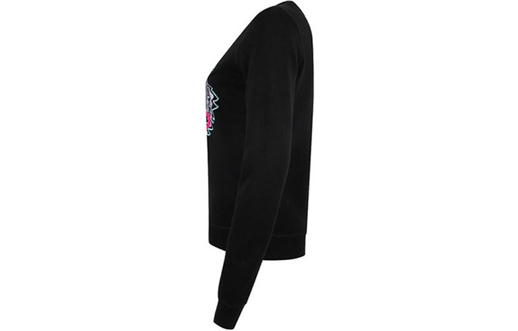 (WMNS) KENZO Embroidered Tiger Head Hoodie Black F862SW7054XA-99