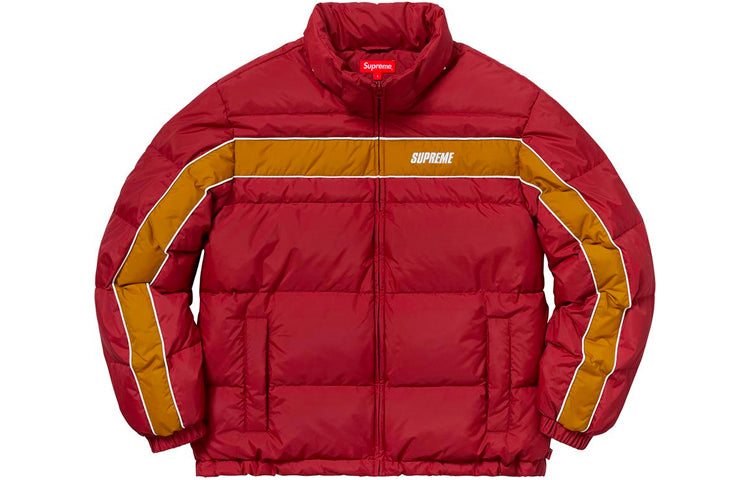 Supreme Stripe Panel Down Jacket 'Burgundy' SUP-FW18-923