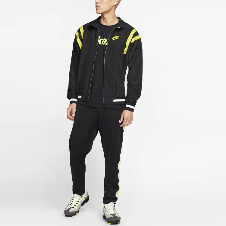Nike Sportswear Contrasting Colors Sports Woven Logo Jacket Black CJ4922-010