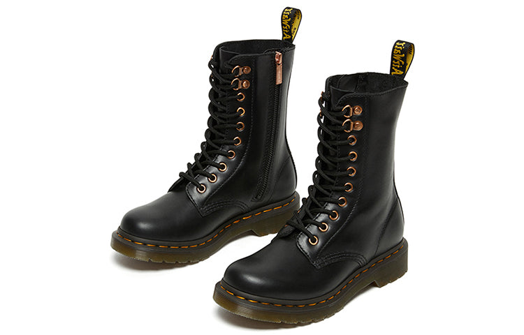 (WMNS) Dr. Martens 1490 Rose Gold Hardware High Boots 'Black' 26871001