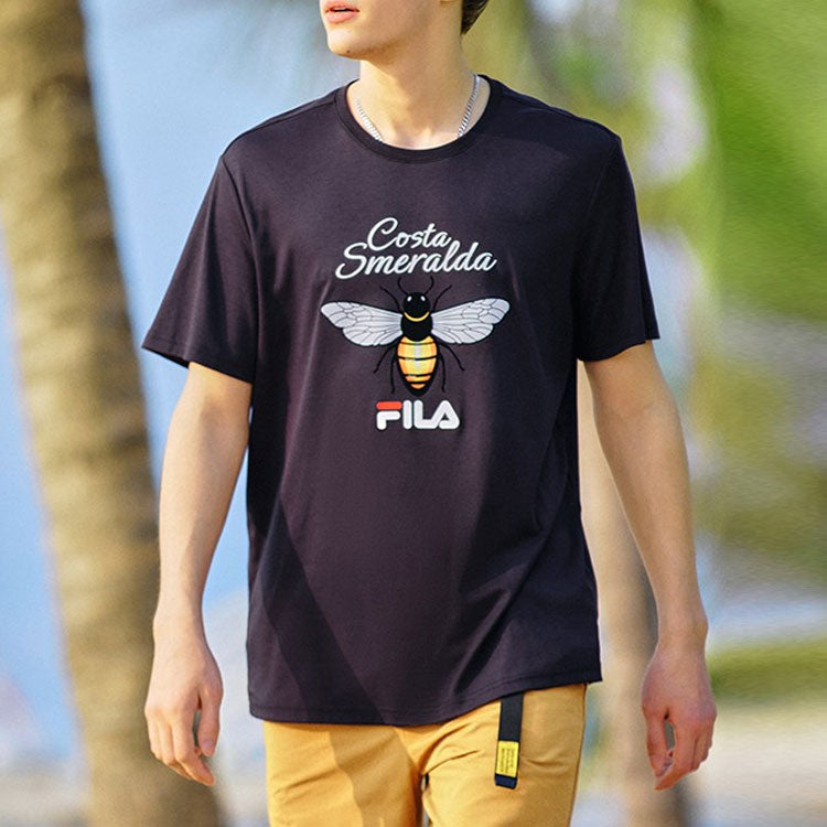 FILA Printing Athleisure Casual Sports Short Sleeve Blue F11M028120G-NV