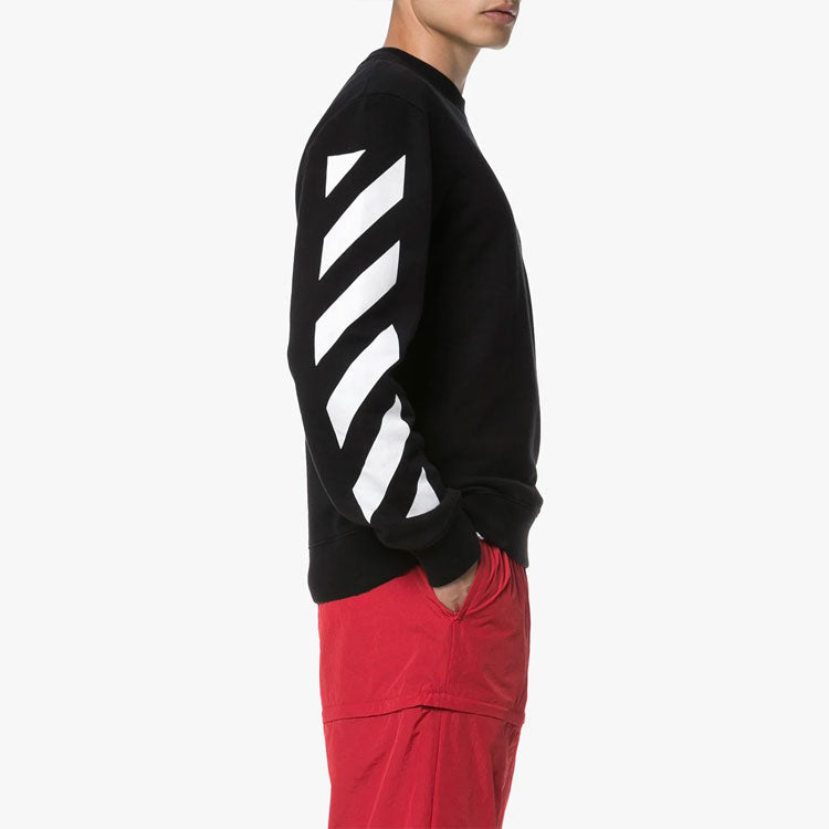 Off-White Mens Thermo Striped Logo Slim-fit Sweatshirt OMBA025E19E300061088