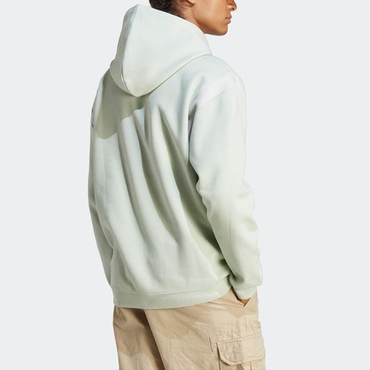 adidas Solid Color Drawstring Hooded Pullover Long Sleeves Hoodie Unisex Flax Green HS5907
