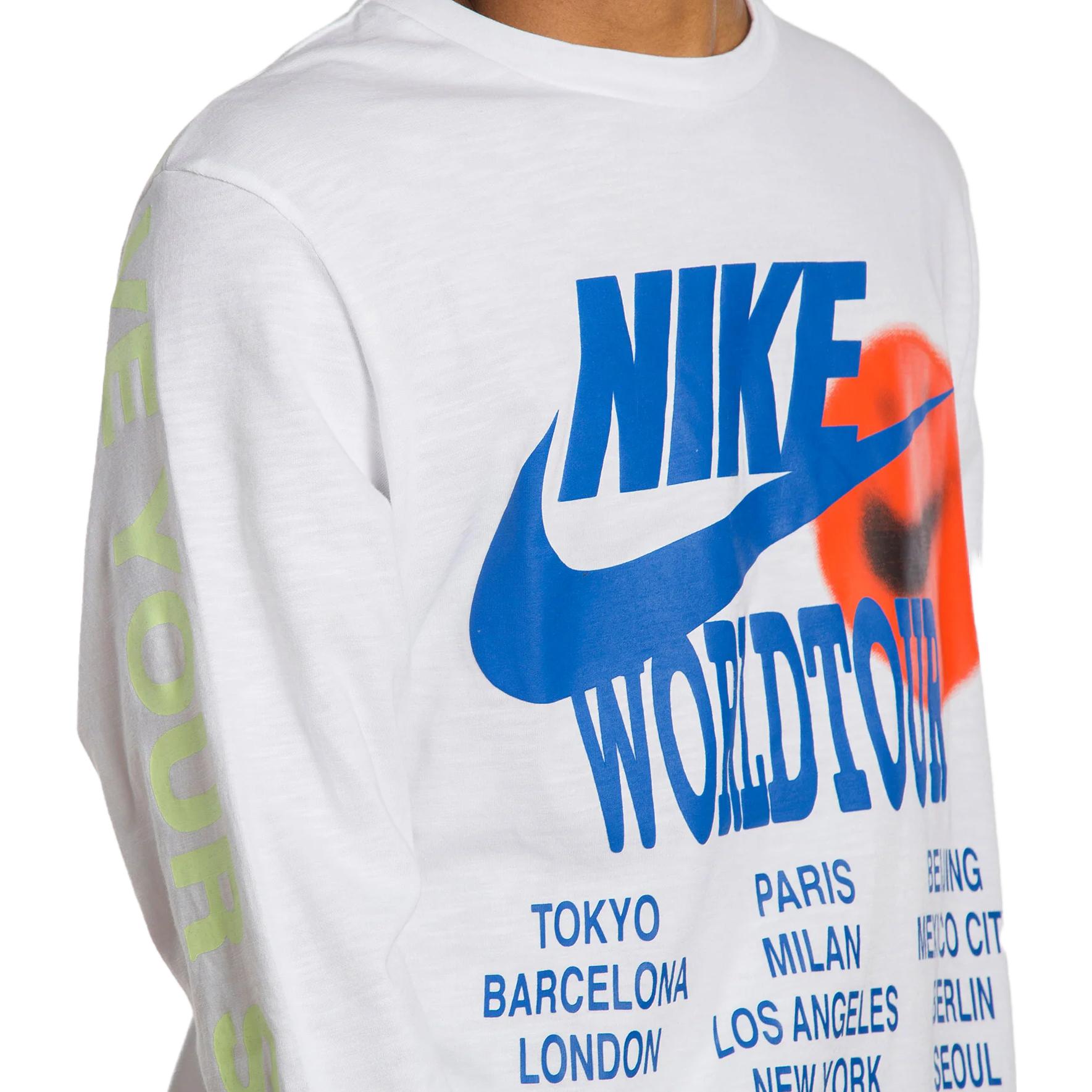 Nike Sportswear World Tour Long Sleeve 'White Royal Blue' DA0629-100