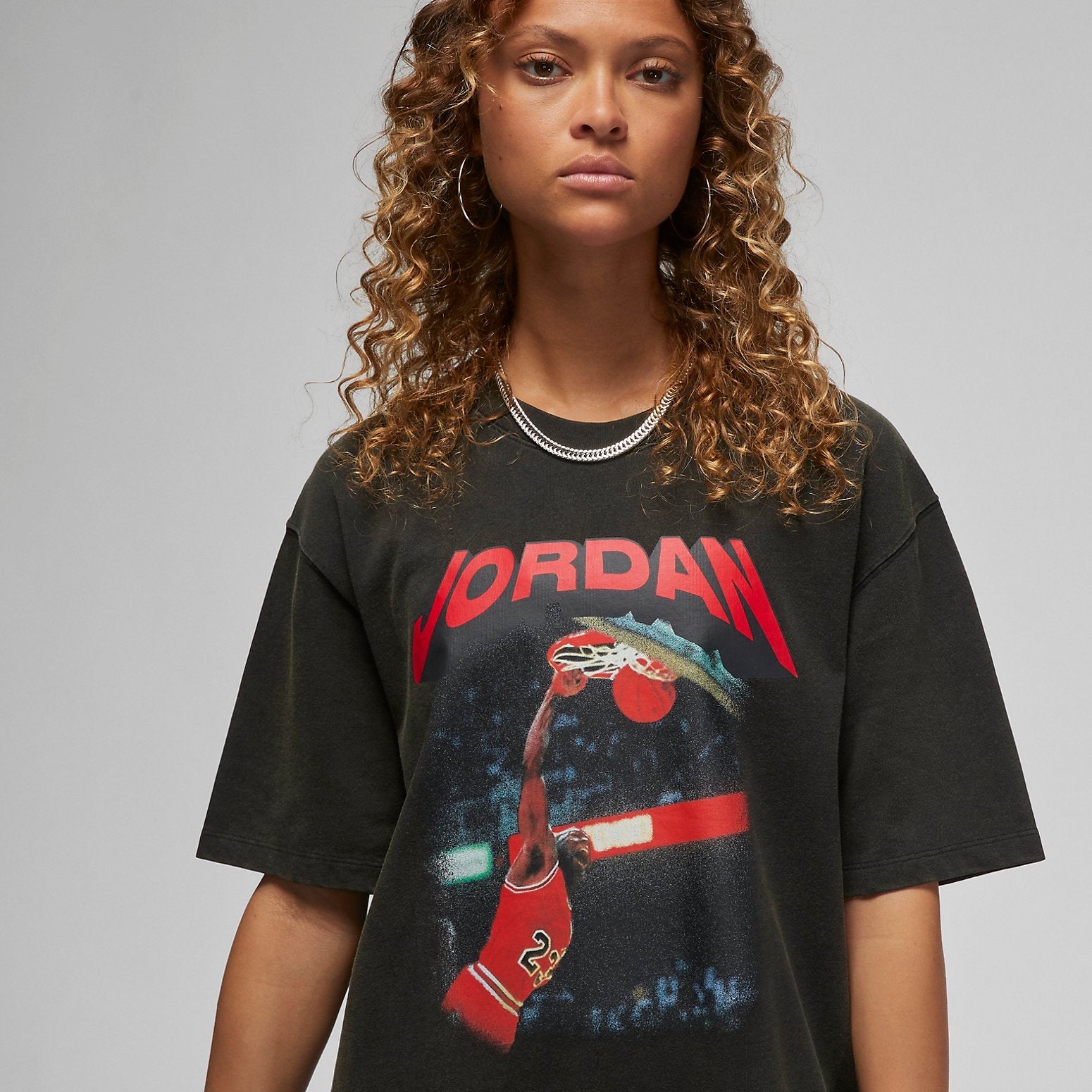 (WMNS) Air Jordan Slam Dunk Logo T-Shirts 'Black' FB5138-010