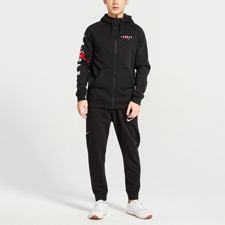 AIR JORDAN hooded fleece casual Jacket Black CQ7706-010
