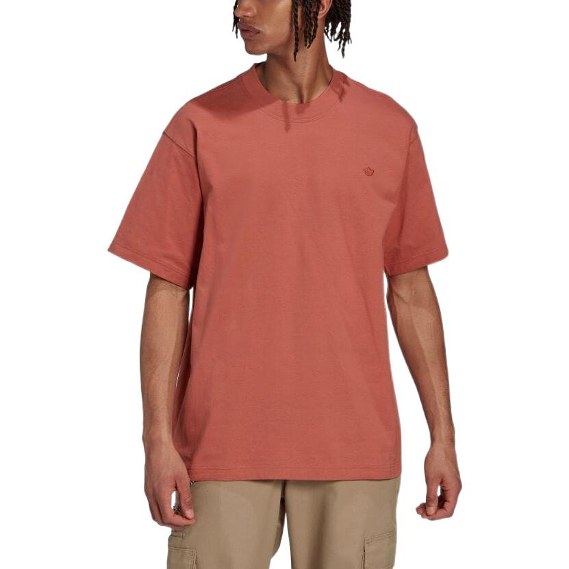 Men's adidas originals Small Logo Embroidered Solid Color Round Neck Short Sleeve T-Shirt HK0310