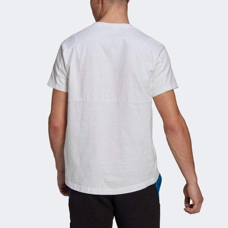 Men's adidas Logo Printing Round Neck Short Sleeve Japanese Version White T-Shirt HE2241