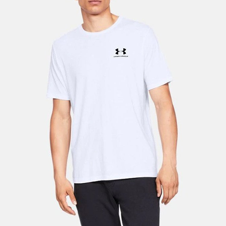 Under Armour UA Sportstyler Logo Training Sports Short Sleeve Couple Style White 1326799-100