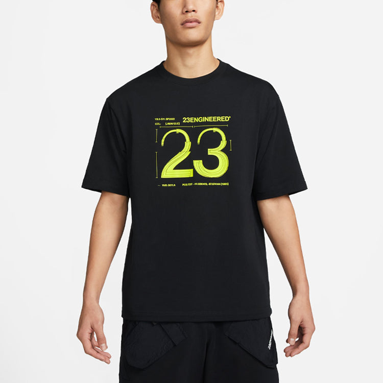 Men's Air Jordan SS22 23 Engineered Printing Short Sleeve Black T-Shirt DH8914-010