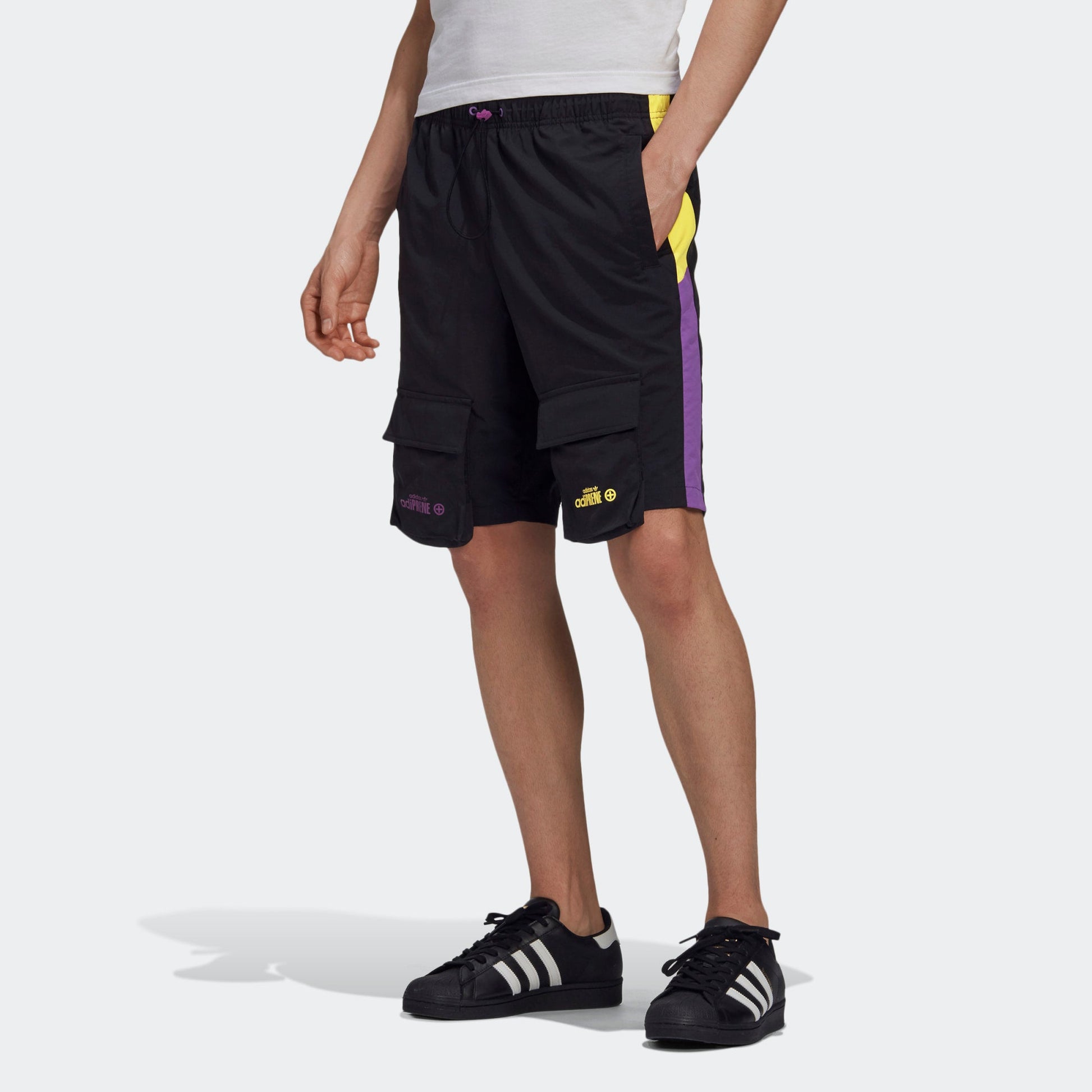 adidas originals Adiprene Short Multiple Pockets Contrasting Colors Cargo Sports Shorts Black GJ6759