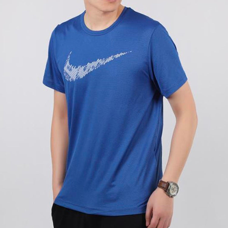 Nike Dri-Fit Printing Training Tops Short Sleeve Royal blue CJ4634-451