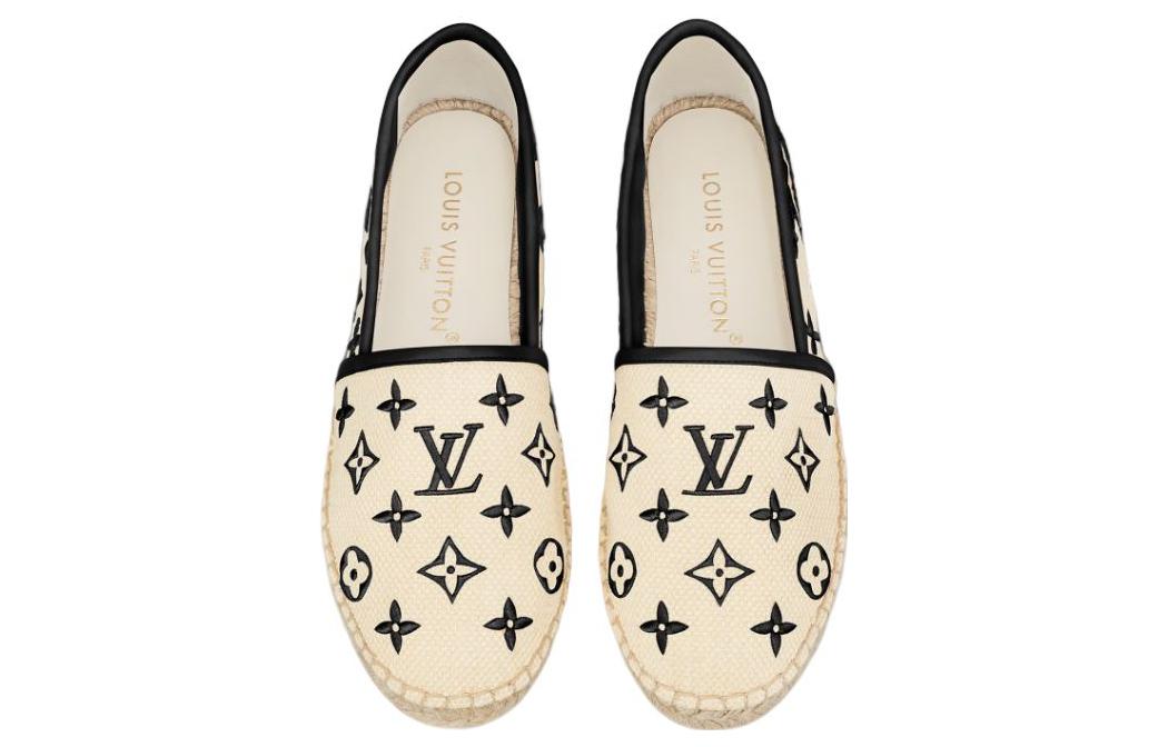 (WMNS) LOUIS VUITTON Starboard Flat Espadrille Shoes 'Beige Black Monogram' 1ABTZC