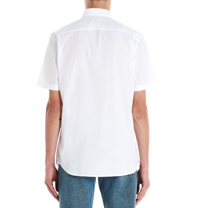 Men's Burberry SS21 Solid Color Button Short Sleeve Polo Shirt White 80256141
