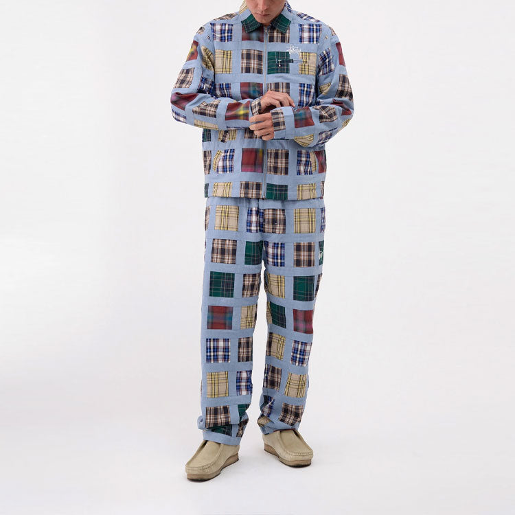 Stussy Splicing Plaid Zipper Jacket Unisex Splicing 115586-PLAD