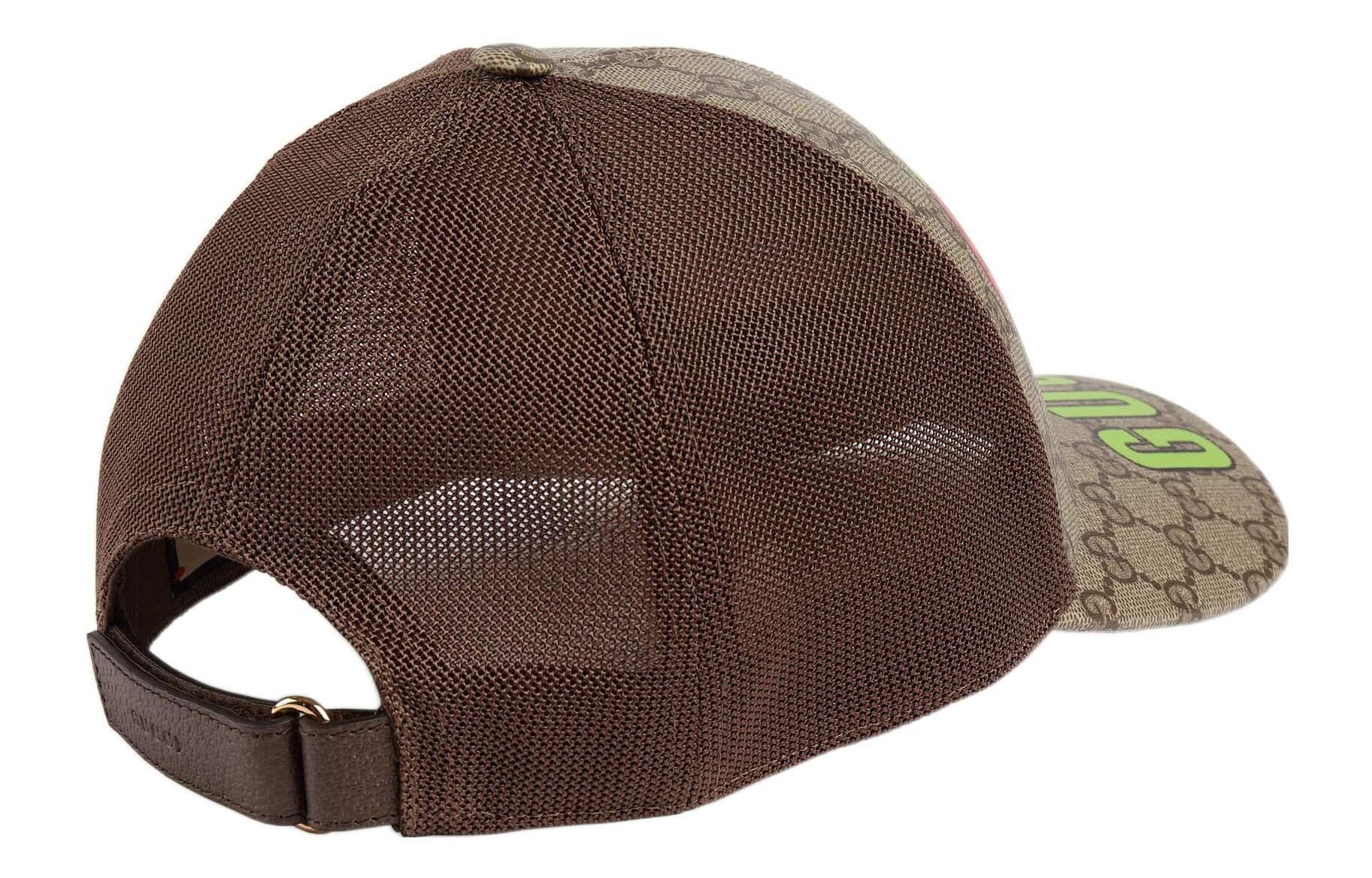 Gucci Strawberry Supreme Baseball Hat 'Beige Ebony' 700665-4HANS-8964