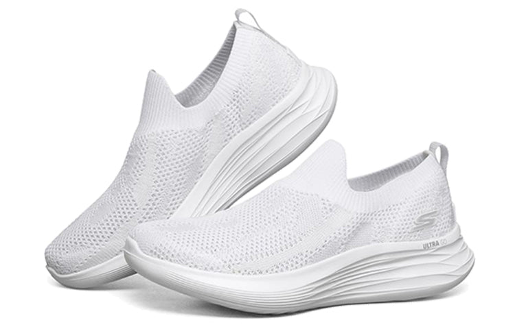 (WMNS) Skechers You Wave Slip-on Shoes White 132005-WHT