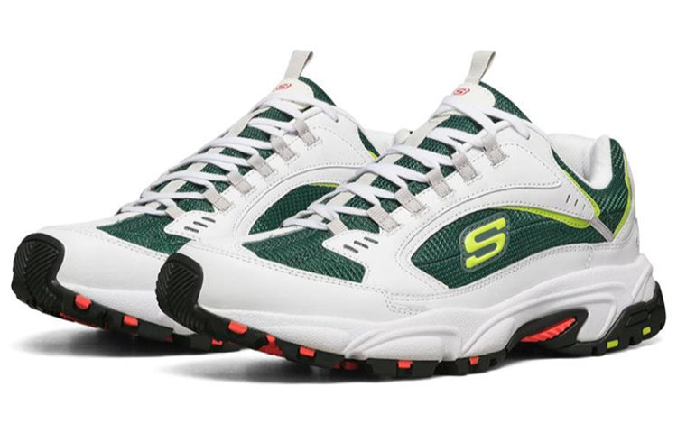 Skechers Stamina Running Shoes White/Green/Yellow 237068-WGRN