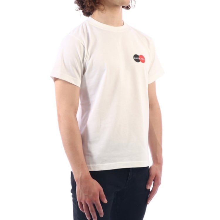Men's Balenciaga Chest Logo Short Sleeve White 620967TIV799000