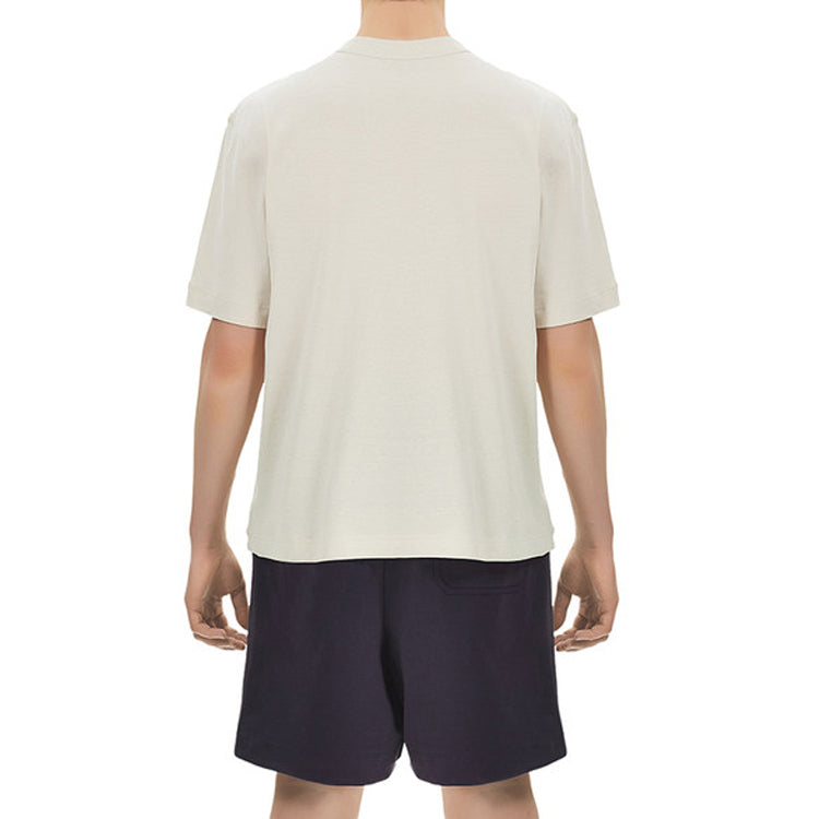 Men's Y-3 Distressed SS Tee Logo Short Sleeve Creamy White FQ4115
