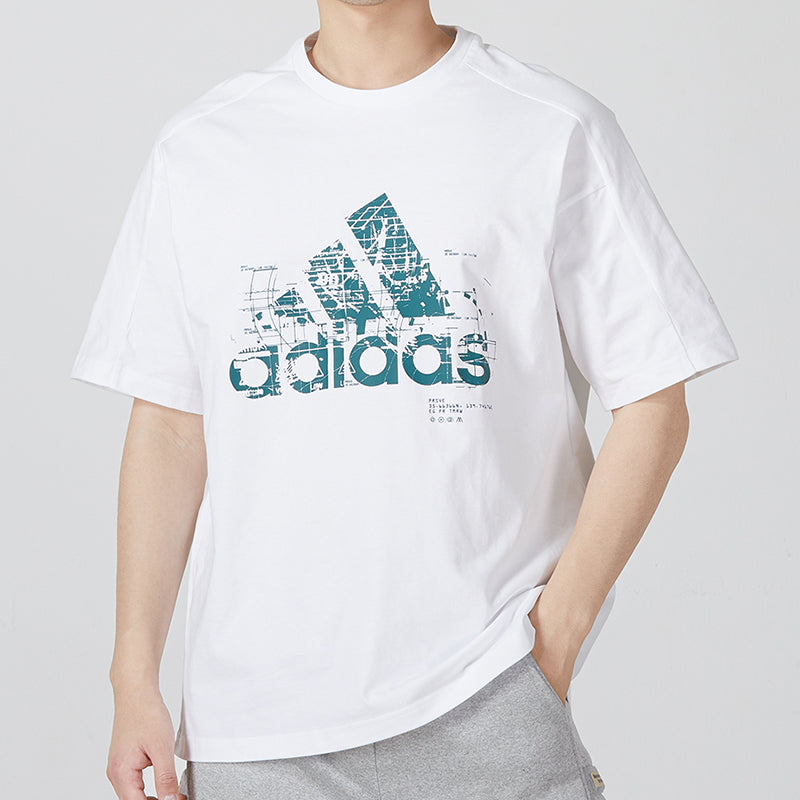 adidas M Prsve Bos Tee Athleisure Casual Sports Logo Round Neck Short Sleeve White HD0050