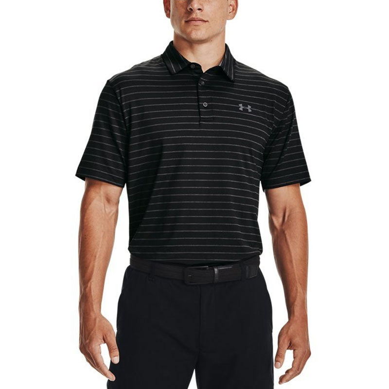 Under Armour Playoff Core Stripe Polo Shirt 'Black' 1351130-001