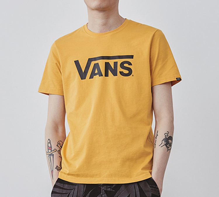 Vans SS20 Alphabet Logo Casual Round Neck Short Sleeve Couple Style Yellow VN0A4MM650X1