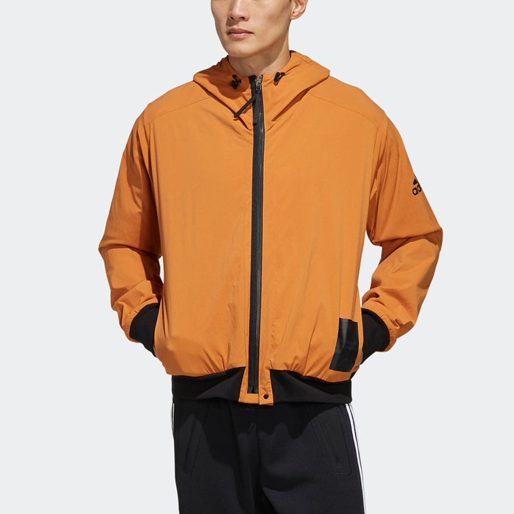 adidas Sports Stylish Hooded Jacket Khaki Brown FJ0261