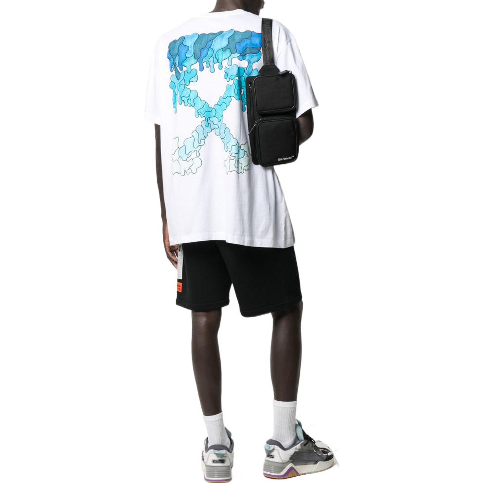 Men's Off-White SS22 Chest Printing Round Neck Pullover Short Sleeve White T-Shirt OMAA038S21JER00101450145