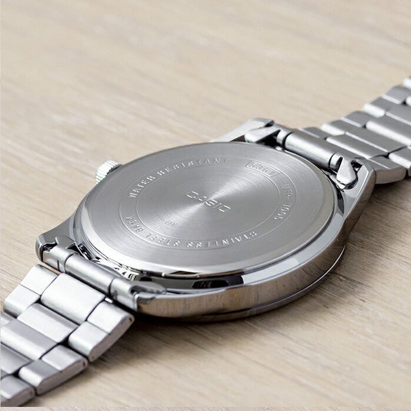 Casio Dress Classic Minimalistic Analog Watch 'Silver Steel Black' MTP-V005D-1B4