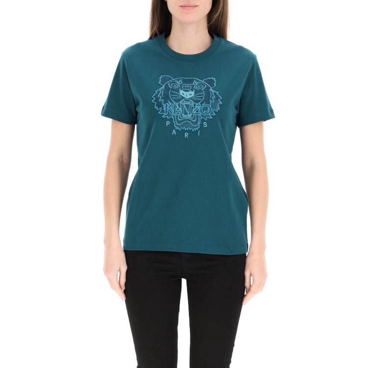 KENZO SS21 Embroidery Round-neck Green FA62TS9124YI-73