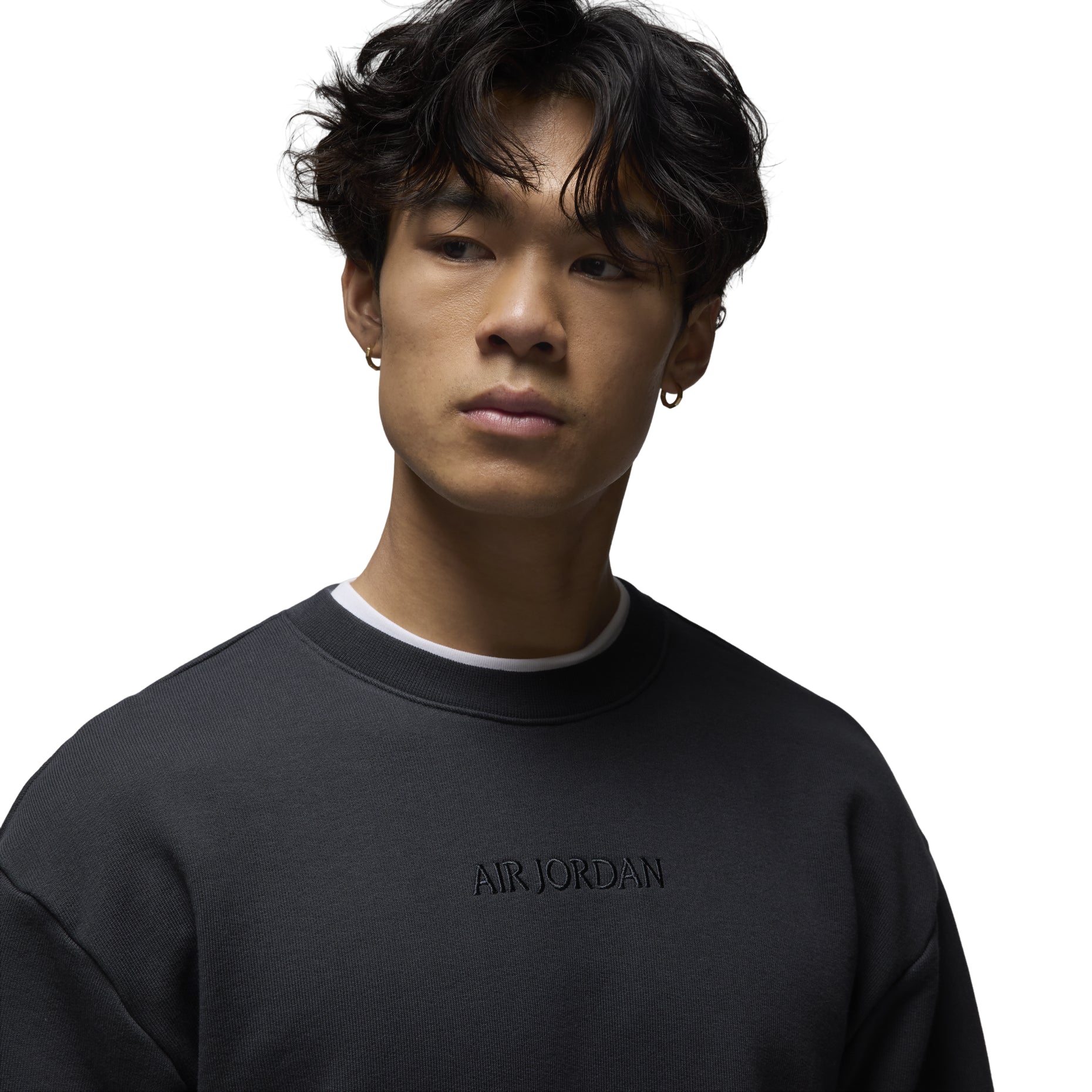 Air Jordan Wordmark knitted crew neck sweatshirt 'Black' FJ7789-045